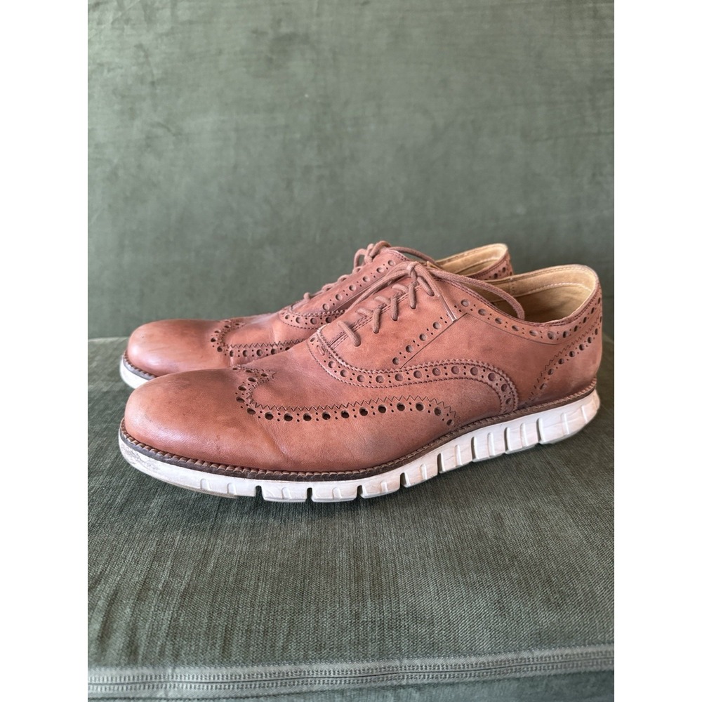 Cole Haan ZeroGrand Wingtip Oxford Dress Shoes British Tan‎ C23741 Men's 11 M